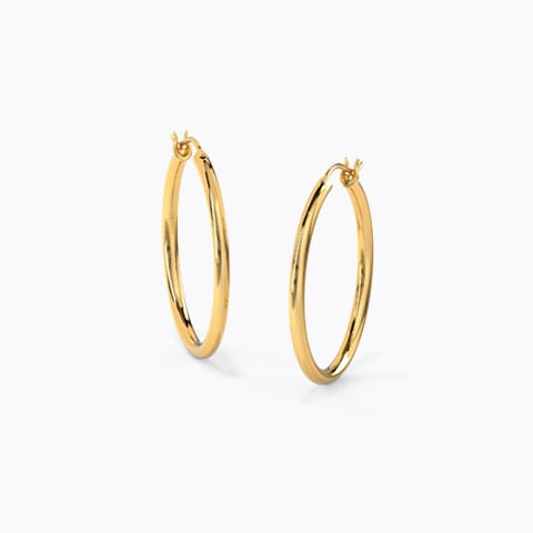 Minimalistic Gold Hoop Earrings Gold Earrings 14 Karat Yellow Gold Minimalistic Gold Hoop Earrings