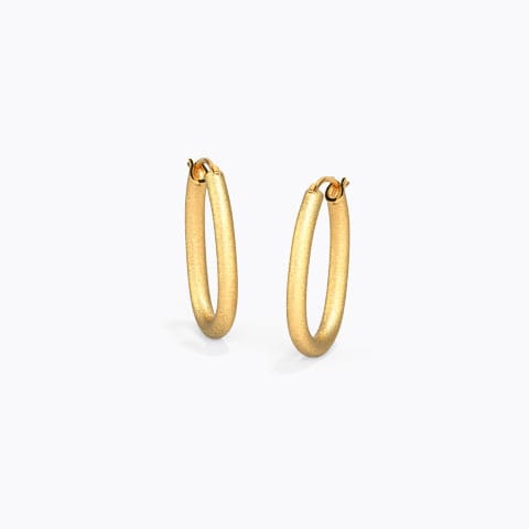 Austere Gold Hoop Earrings Gold Earrings 14 Karat Yellow Gold Austere Gold Hoop Earrings