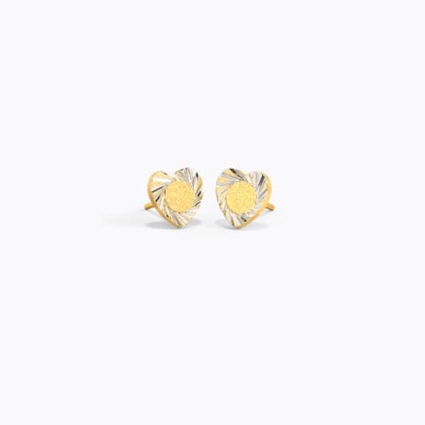 Whimsical Heart Kids' Gold Earrings Gold Earrings 14 Karat Yellow Gold Whimsical Heart Kids' Gold Earrings
