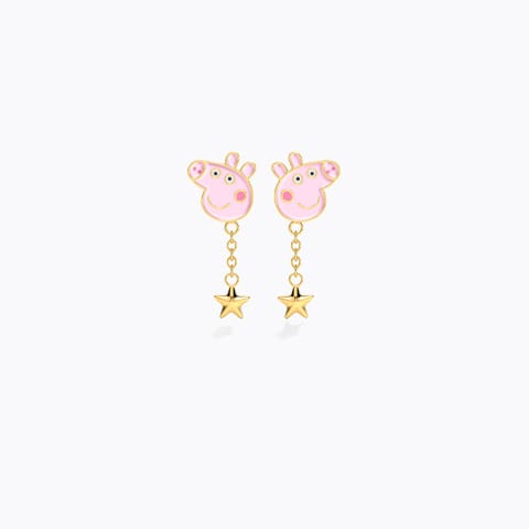 Peppa's Star Kids' Gold Earrings Gold Earrings 14 Karat Yellow Gold Peppa's Star Kids' Gold Earrings
