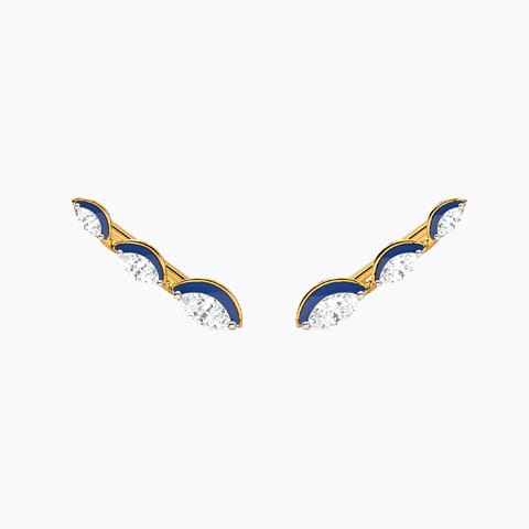 Classic Marquise Gemstone Ear Cuffs Gold,Gemstone Earrings 14 Karat Yellow Gold Classic Marquise Gemstone Ear Cuffs