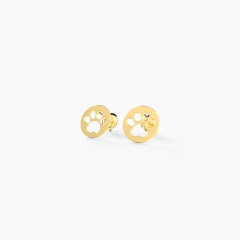 Pupper Paws Kids' Gold Earrings Gold Earrings 14 Karat Yellow Gold Pupper Paws Kids' Gold Earrings
