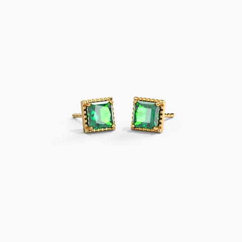 Bella Classy Gemstone Stud Earrings Gold,Gemstone Earrings 14 Karat Yellow Gold Bella Classy Gemstone Stud Earrings