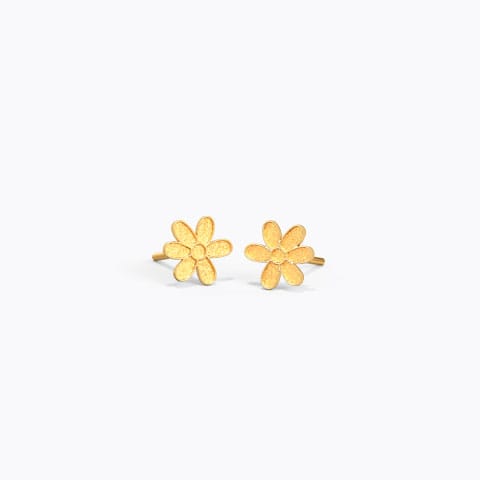 Floral Bloom Kids' Gold Earrings Gold Earrings 14 Karat Yellow Gold Floral Bloom Kids' Gold Earrings