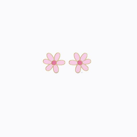 Lilac Bloom Kids' Gold Earrings Gold Earrings 14 Karat Yellow Gold Lilac Bloom Kids' Gold Earrings