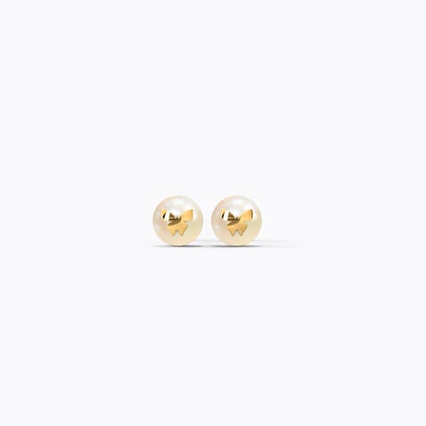 Flutter Pearl Kids' Earrings Gold Earrings 14 Karat Yellow Gold Flutter Pearl Kids' Earrings