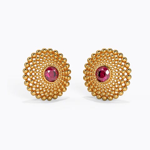 Statement Earrings by Ayushi Gold,Gemstone Earrings 18 Karat Yellow Gold Statement Earrings by Ayushi