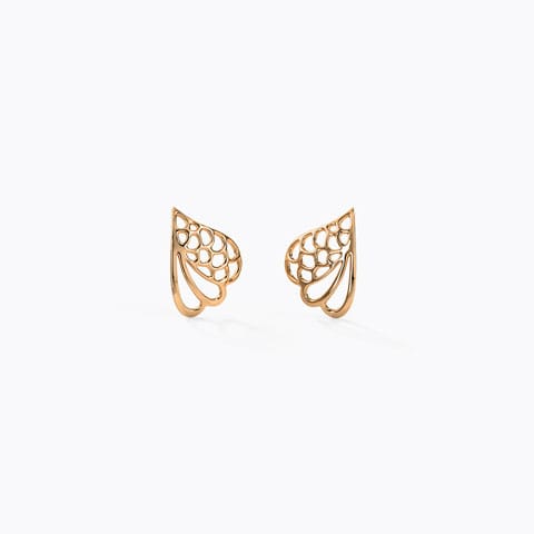 Birdy Gold Stud Earrings Gold Earrings 14 Karat Rose Gold Birdy Gold Stud Earrings