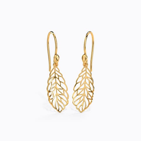 Organic Dynamic Gold Drop Earrings Gold Earrings 14 Karat Yellow Gold Organic Dynamic Gold Drop Earrings