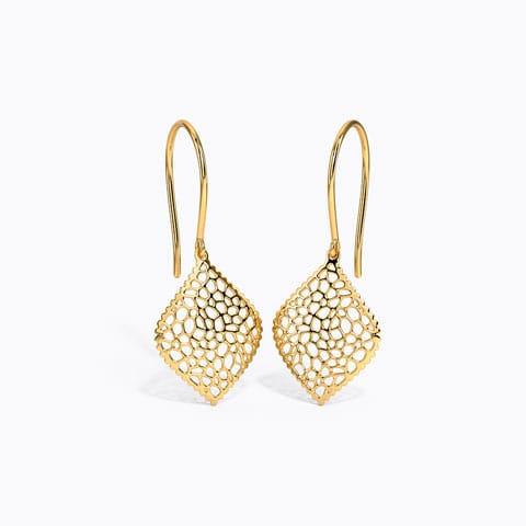 Finest Flora Gold Drop Earrings Gold Earrings 14 Karat Yellow Gold Finest Flora Gold Drop Earrings