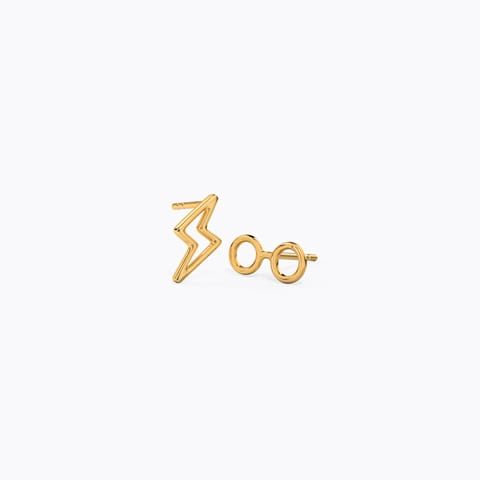 Harry Potter Scar & Specs Stud Earrings Gold Earrings 14 Karat Yellow Gold Harry Potter Scar & Specs Stud Earrings