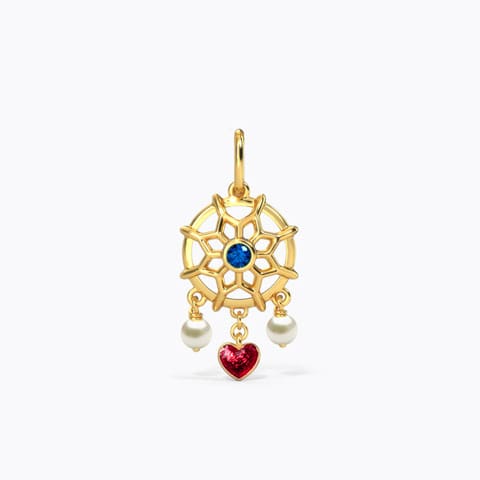 Dreamcatcher Good Luck Gemstone Charm Gold,Gemstone Charms 14 Karat Yellow Gold Dreamcatcher Good Luck Gemstone Charm
