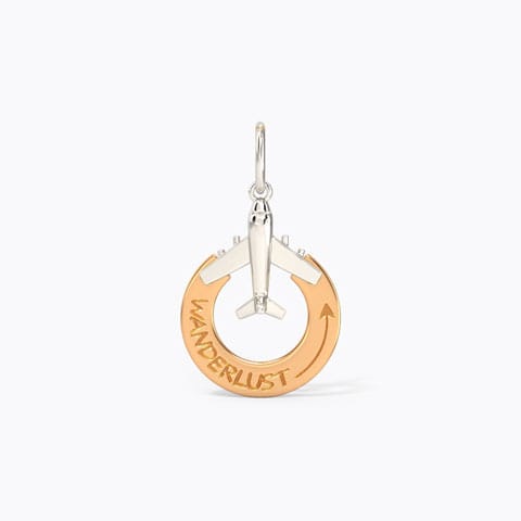 Wanderlust Travel Gold Charm Gold Charms 14 Karat Two Tone Gold Wanderlust Travel Gold Charm