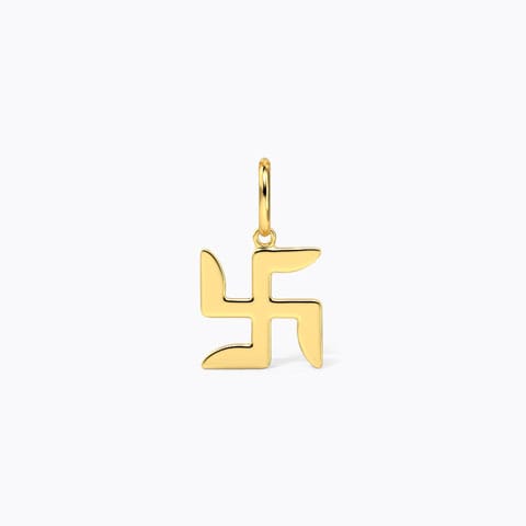 Swastik Good Luck Gold Charm Gold Charms 14 Karat Yellow Gold Swastik Good Luck Gold Charm