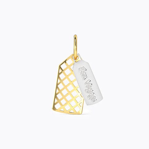 Bon Voyage Gold Travel Charm Gold Charms 14 Karat Yellow Gold Bon Voyage Gold Travel Charm