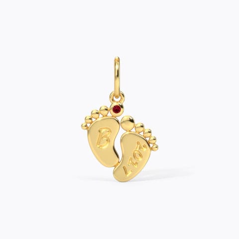 Baby Steps Personalised Gemstone Charm Gold,Gemstone Charms 14 Karat Yellow Gold Baby Steps Personalised Gemstone Charm