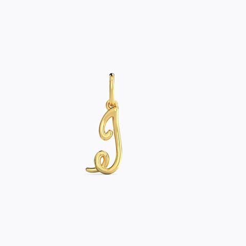 Alphabet I Cursive Gold Charm Gold Charms 14 Karat Yellow Gold Alphabet I Cursive Gold Charm