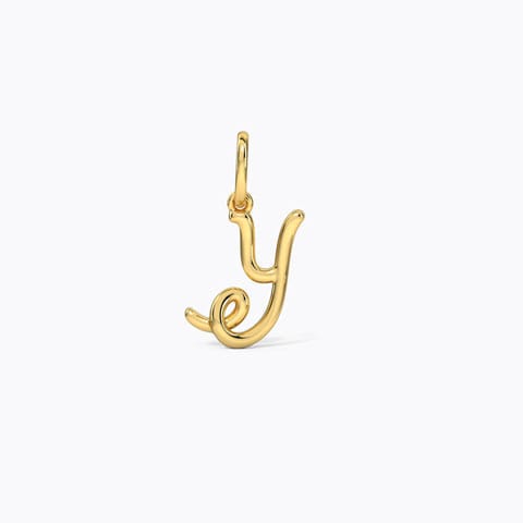 Alphabet Y Cursive Gold Charm Gold Charms 14 Karat Yellow Gold Alphabet Y Cursive Gold Charm