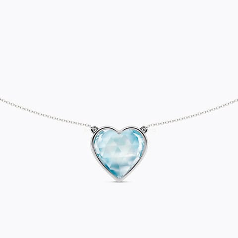 Azure Amore Gemstone Necklace Gold Necklaces 18 Karat White Gold Azure Amore Gemstone Necklace