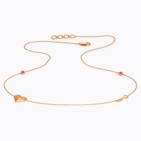 Allure Love Lock Gemstone Necklace Gold Necklaces 14 Karat Rose Gold Allure Love Lock Gemstone Necklace