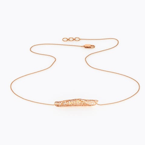 Wave Leaflet Gold Necklace Gold Necklaces 18 Karat Rose Gold Wave Leaflet Gold Necklace