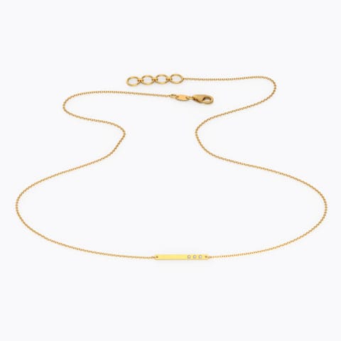 Classic Bar Gemstone Necklace Gold Necklaces 14 Karat Yellow Gold Classic Bar Gemstone Necklace