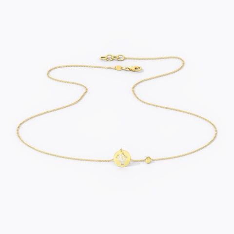 Minimalistic Willow Gold Necklace Gold Necklaces 14 Karat Yellow Gold Minimalistic Willow Gold Necklace