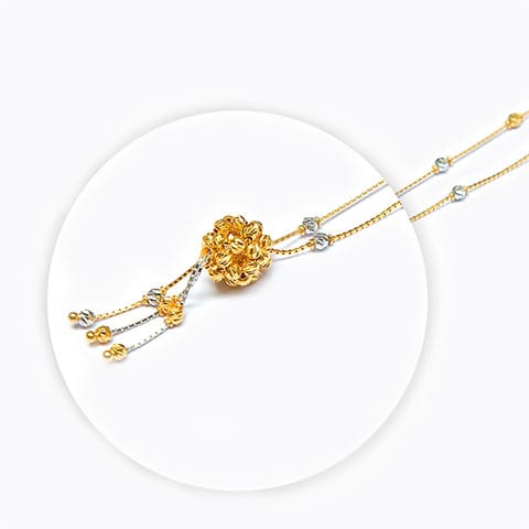 Bunched Bead Gold Necklace Bunched Bead Gold Necklace hover