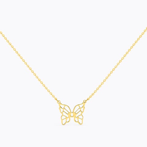 Winsome Butterfly Gold Necklace Gold Necklaces 14 Karat Yellow Gold Winsome Butterfly Gold Necklace