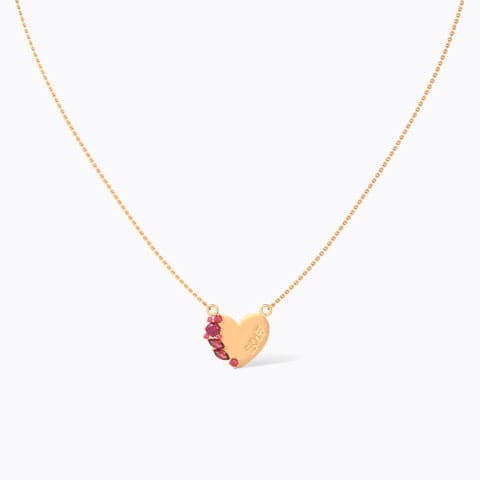 Heart Personalised Gemstone Necklace Gold,Gemstone Necklaces 14 Karat Rose Gold Heart Personalised Gemstone Necklace