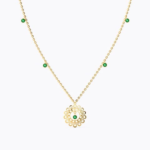 Kiara Cutout Gemstone Necklace Gold,Gemstone Necklaces 14 Karat Yellow Gold Kiara Cutout Gemstone Necklace