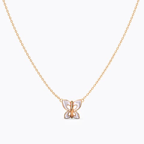 Cutesy Flutter Kids' Gold Necklace Gold Necklaces 14 Karat Rose Gold Cutesy Flutter Kids' Gold Necklace