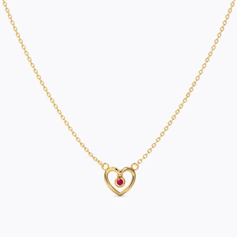 Forever Love Kids' Gemstone Necklace Gold Necklaces 14 Karat Yellow Gold Forever Love Kids' Gemstone Necklace