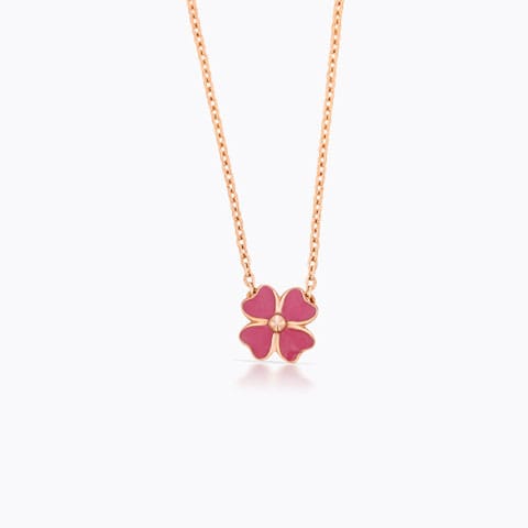 Cress Floret Kids' Gold Necklace Gold Necklaces 14 Karat Rose Gold Cress Floret Kids' Gold Necklace