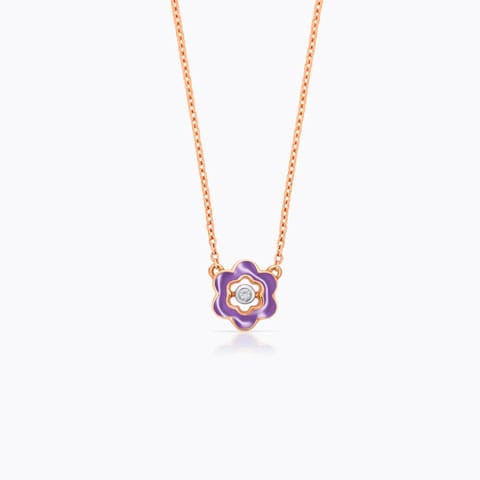 Pretty Floret Kids' Gemstone Necklace Gold,Gemstone Necklaces 14 Karat Rose Gold Pretty Floret Kids' Gemstone Necklace