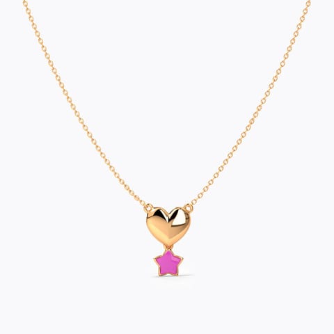 Lovely Star Kids' Gold Necklace Gold Necklaces 14 Karat Rose Gold Lovely Star Kids' Gold Necklace