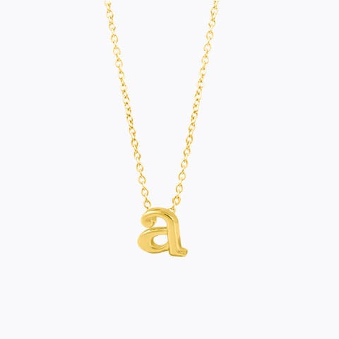 Classic Alphabet A Gold Necklace Gold Necklaces 14 Karat Yellow Gold Classic Alphabet A Gold Necklace