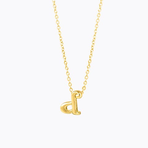 Classic Alphabet D Gold Necklace Gold Necklaces 14 Karat Yellow Gold Classic Alphabet D Gold Necklace