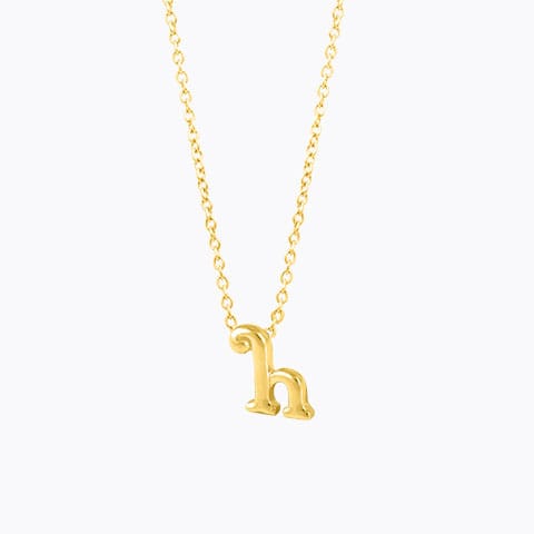 Classic Alphabet H Gold Necklace Gold Necklaces 14 Karat Yellow Gold Classic Alphabet H Gold Necklace