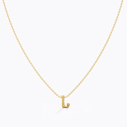 Classic Alphabet L Gold Necklace Gold Necklaces 14 Karat Yellow Gold Classic Alphabet L Gold Necklace