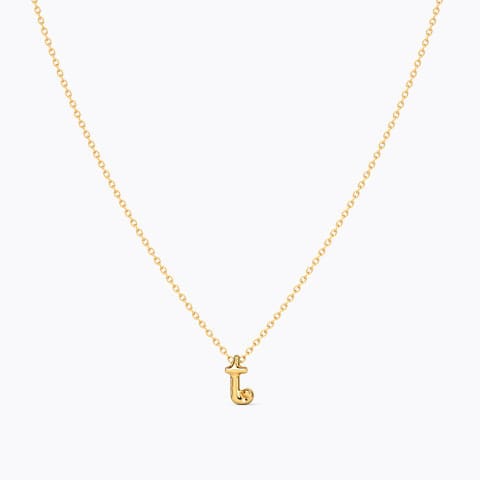 Classic Alphabet T Gold Necklace Gold Necklaces 14 Karat Yellow Gold Classic Alphabet T Gold Necklace