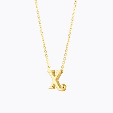 Classic Alphabet X Gold Necklace Gold Necklaces 14 Karat Yellow Gold Classic Alphabet X Gold Necklace