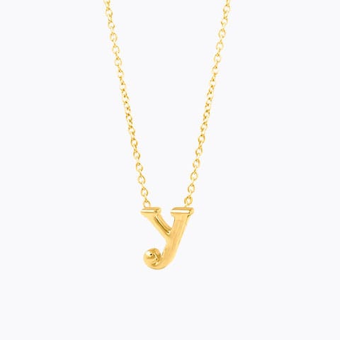 Classic Alphabet Y Gold Necklace Gold Necklaces 14 Karat Yellow Gold Classic Alphabet Y Gold Necklace