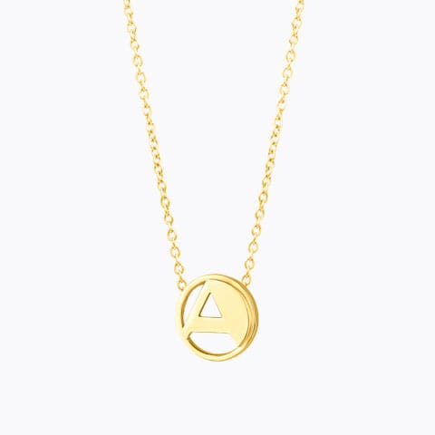 Artsy Alphabet A Gold Necklace Gold Necklaces 14 Karat Yellow Gold Artsy Alphabet A Gold Necklace