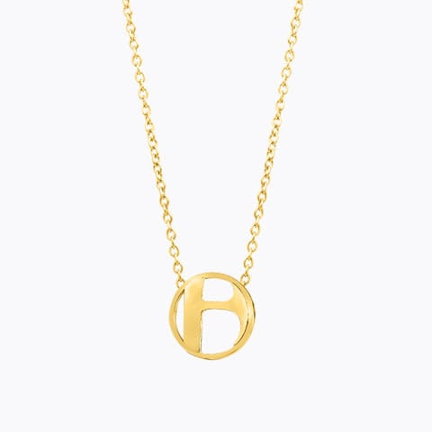Artsy Alphabet B Gold Necklace Gold Necklaces 14 Karat Yellow Gold Artsy Alphabet B Gold Necklace
