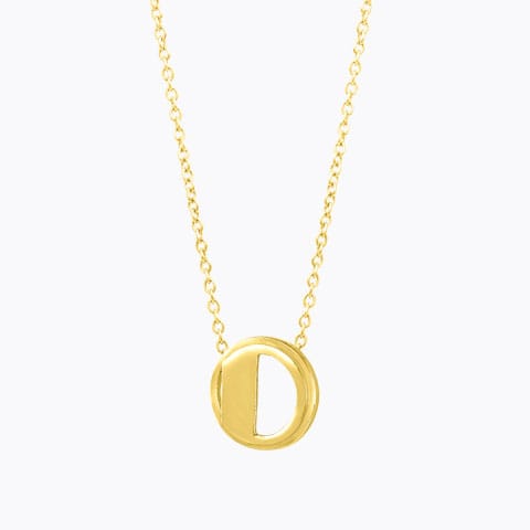 Artsy Alphabet D Gold Necklace Gold Necklaces 14 Karat Yellow Gold Artsy Alphabet D Gold Necklace