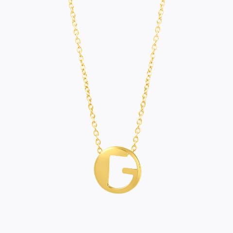 Artsy Alphabet G Gold Necklace Gold Necklaces 14 Karat Yellow Gold Artsy Alphabet G Gold Necklace