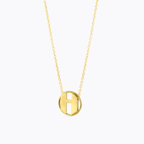 Artsy Alphabet H Gold Necklace Gold Necklaces 14 Karat Yellow Gold Artsy Alphabet H Gold Necklace