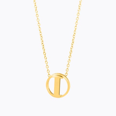 Artsy Alphabet I Gold Necklace Gold Necklaces 14 Karat Yellow Gold Artsy Alphabet I Gold Necklace