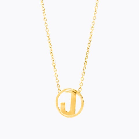 Artsy Alphabet J Gold Necklace Gold Necklaces 14 Karat Yellow Gold Artsy Alphabet J Gold Necklace